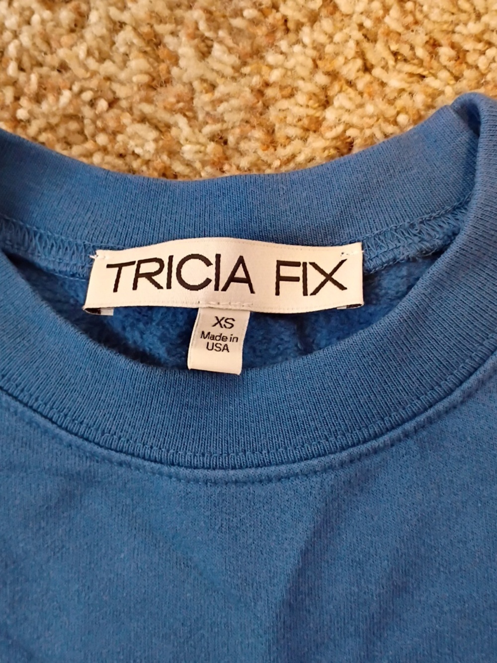 Tricia Fix Teal Butterfly Design Crewneck Sweater - Picture 2 of 7